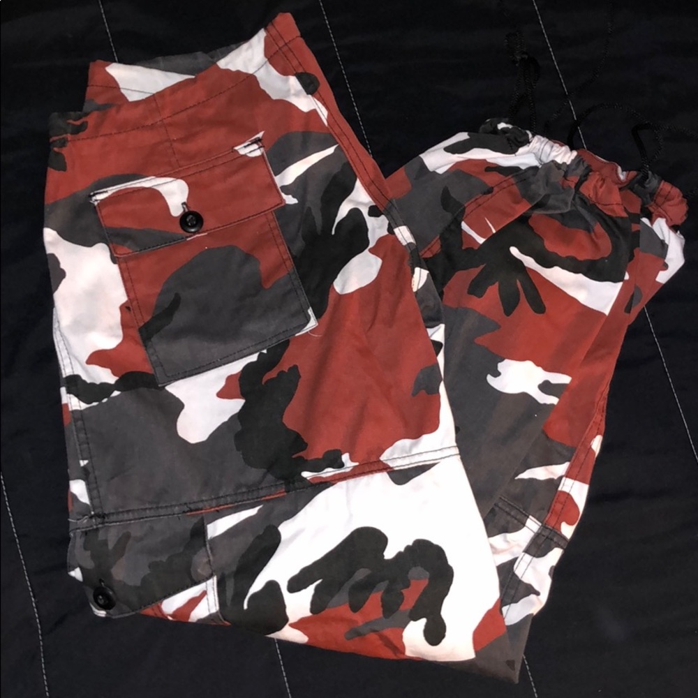 Burgundy cargo jeans